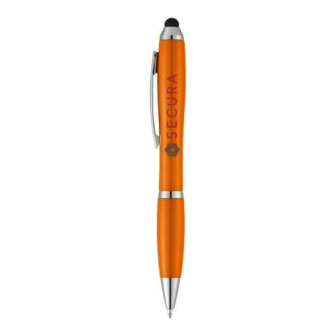 Bolígrafo con stylus con cuerpo y empuñadura del mismo color “Nash” Estándar | Naranja | sin montaje de publicidad | no disponible | no disponible