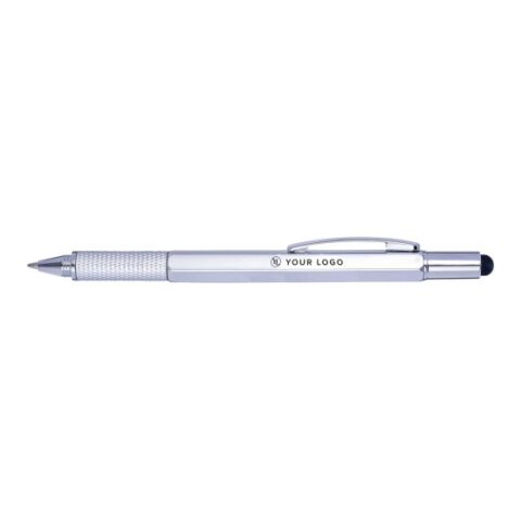 Bolígrafo multifuncional con puntero táctil. plata | sin montaje de publicidad | no disponible | no disponible