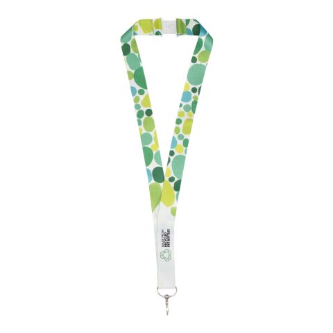 Lanyard de PET reciclado &quot;Addie&quot; Estándar | Blanco-Blanco | 15mm | sin montaje de publicidad | no disponible | no disponible