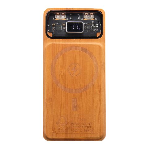 Batería externa magnética de madera de 10 000 mAh y 15 W &quot;SCX.design P48&quot; Estándar | Madera-bronce negro | sin montaje de publicidad | no disponible | no disponible