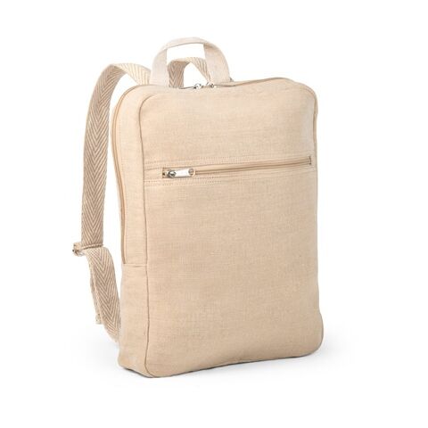 MARBELLA. Mochila Juco (275 g/m²) Beige | 7 L | sin montaje de publicidad