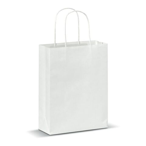 Bolsa de papel con asas retorcidas 90g/m² 18x8x22cm Blanco | sin montaje de publicidad | no disponible | no disponible | no disponible