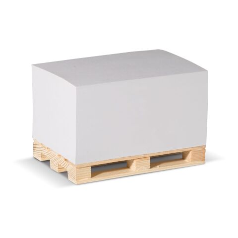 Bloque rectangular 12x8x6cm FSC en palé de madera Blanco | sin montaje de publicidad | no disponible | no disponible | no disponible