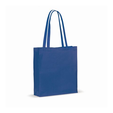 Bolsa de algodón reciclado con fuelle 140g/m² 38x10x42cm Azul / Blanco | sin montaje de publicidad | no disponible | no disponible | no disponible