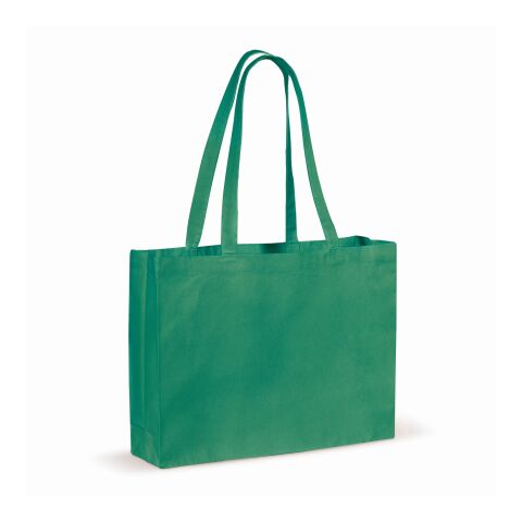 Bolsa de algodón reciclado con fuelle 140g/m² 49x14x37cm Verde oscuro | sin montaje de publicidad | no disponible | no disponible | no disponible