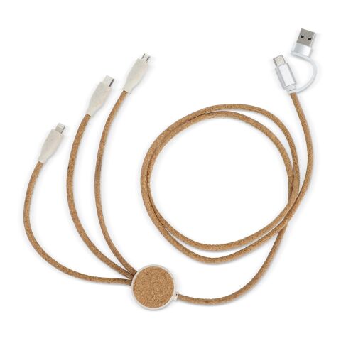 FSC cork 3 in 1 PD charging &amp; data cable Natural | sin montaje de publicidad | no disponible | no disponible