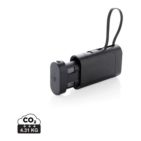 Powerbank con batería extraíble CycleCell de 10.000 mah negro | sin montaje de publicidad | no disponible | no disponible