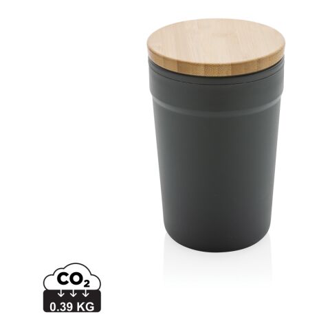 Taza GRS RPP con tapa de bambú FSC® gris | sin montaje de publicidad | no disponible | no disponible