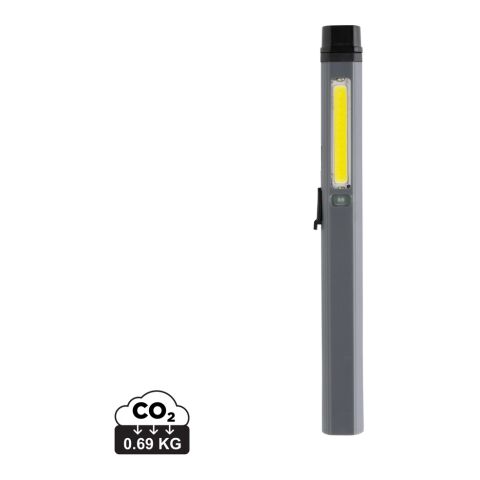 Lápiz óptico recargable USB de plástico reciclado Gear X RCS gris-negro | sin montaje de publicidad | no disponible | no disponible
