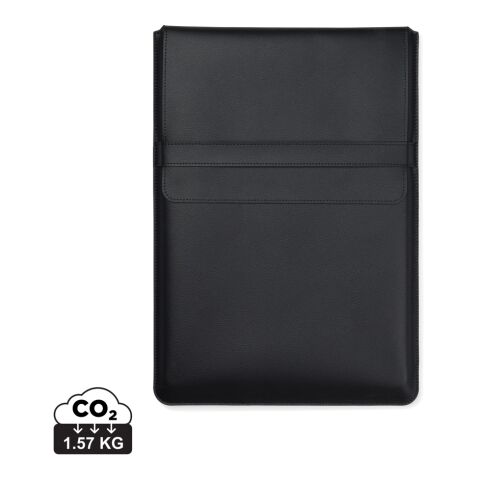 Funda para portátil de 16&quot; Timo PU RCS RPET negro | sin montaje de publicidad | no disponible | no disponible